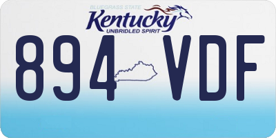 KY license plate 894VDF