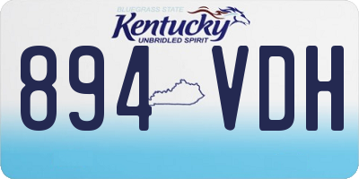 KY license plate 894VDH