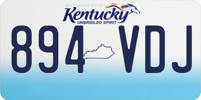 KY license plate 894VDJ