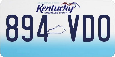 KY license plate 894VDO