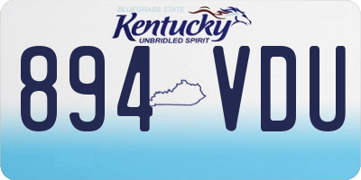 KY license plate 894VDU