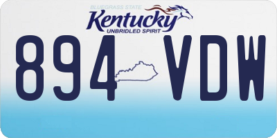 KY license plate 894VDW