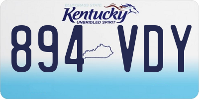 KY license plate 894VDY