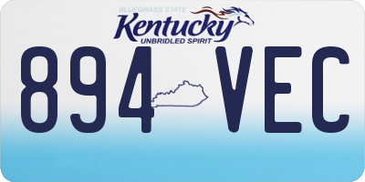 KY license plate 894VEC