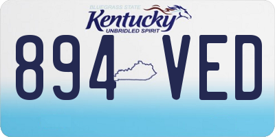 KY license plate 894VED
