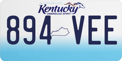 KY license plate 894VEE