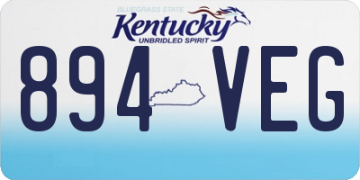 KY license plate 894VEG