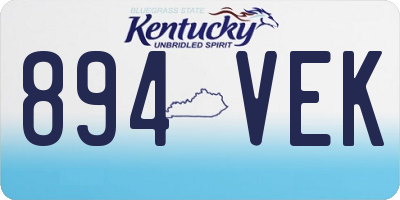 KY license plate 894VEK