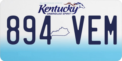 KY license plate 894VEM