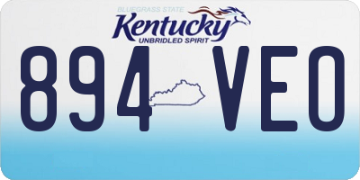 KY license plate 894VEO