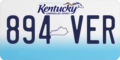 KY license plate 894VER