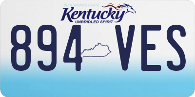 KY license plate 894VES