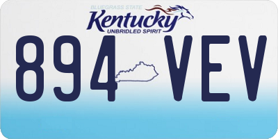 KY license plate 894VEV