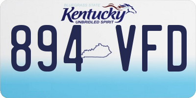 KY license plate 894VFD