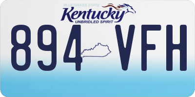 KY license plate 894VFH