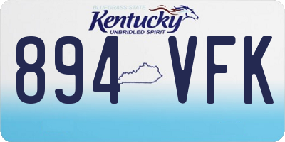 KY license plate 894VFK