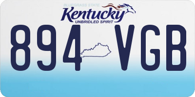 KY license plate 894VGB
