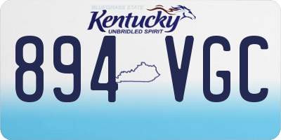 KY license plate 894VGC