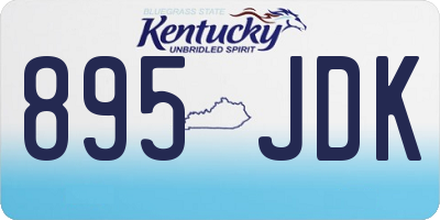 KY license plate 895JDK