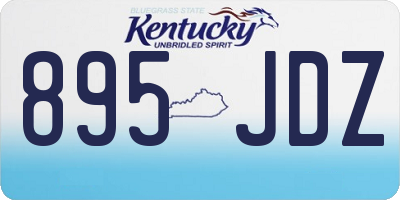 KY license plate 895JDZ