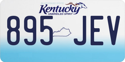 KY license plate 895JEV