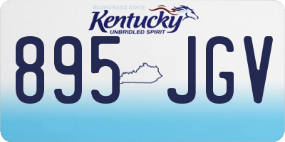 KY license plate 895JGV