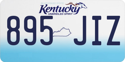 KY license plate 895JIZ