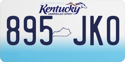 KY license plate 895JKO
