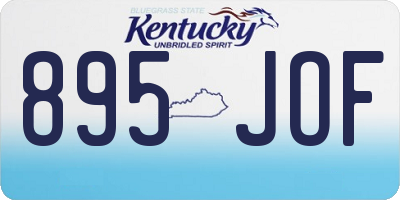 KY license plate 895JOF