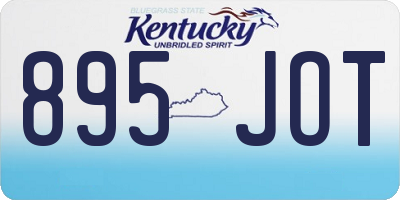 KY license plate 895JOT