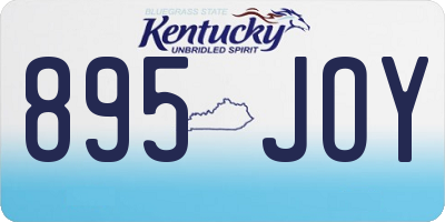 KY license plate 895JOY