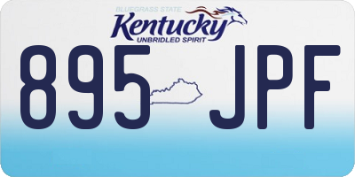 KY license plate 895JPF