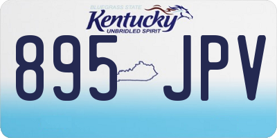 KY license plate 895JPV
