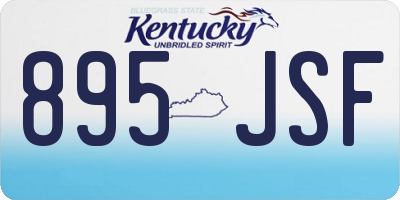 KY license plate 895JSF