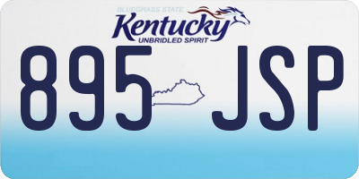 KY license plate 895JSP