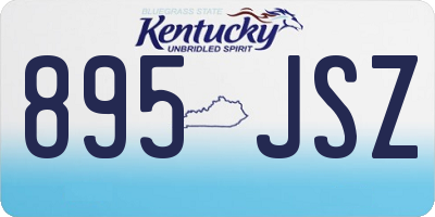 KY license plate 895JSZ