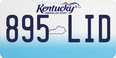 KY license plate 895LID