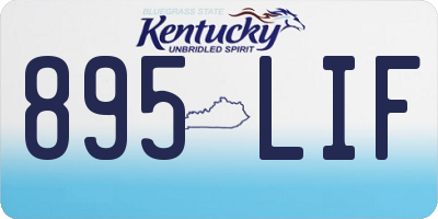 KY license plate 895LIF