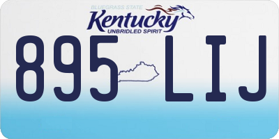 KY license plate 895LIJ