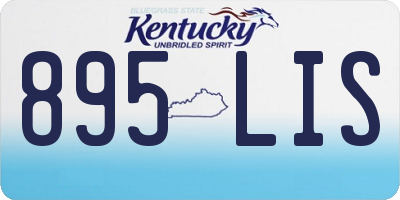 KY license plate 895LIS