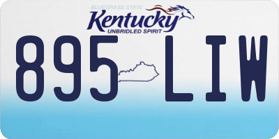 KY license plate 895LIW
