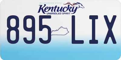 KY license plate 895LIX