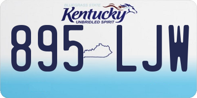 KY license plate 895LJW