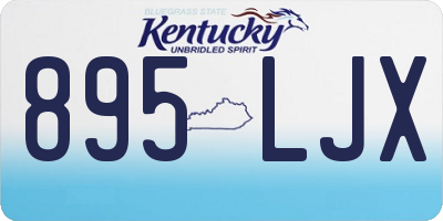 KY license plate 895LJX