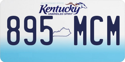 KY license plate 895MCM