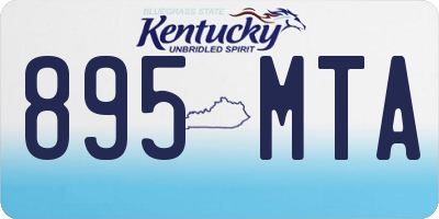KY license plate 895MTA