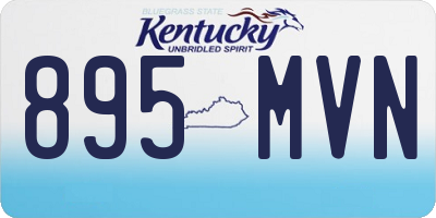 KY license plate 895MVN