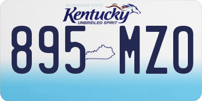 KY license plate 895MZO