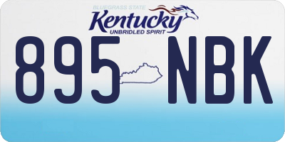 KY license plate 895NBK