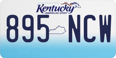 KY license plate 895NCW